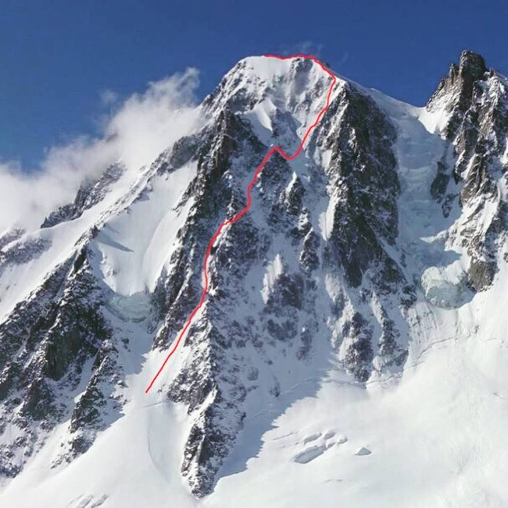 face nord courtes ski pente raide argentiere suisse autrichiens