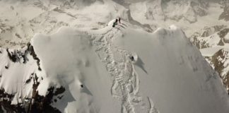 obergabelhorn face nord ski pente raide