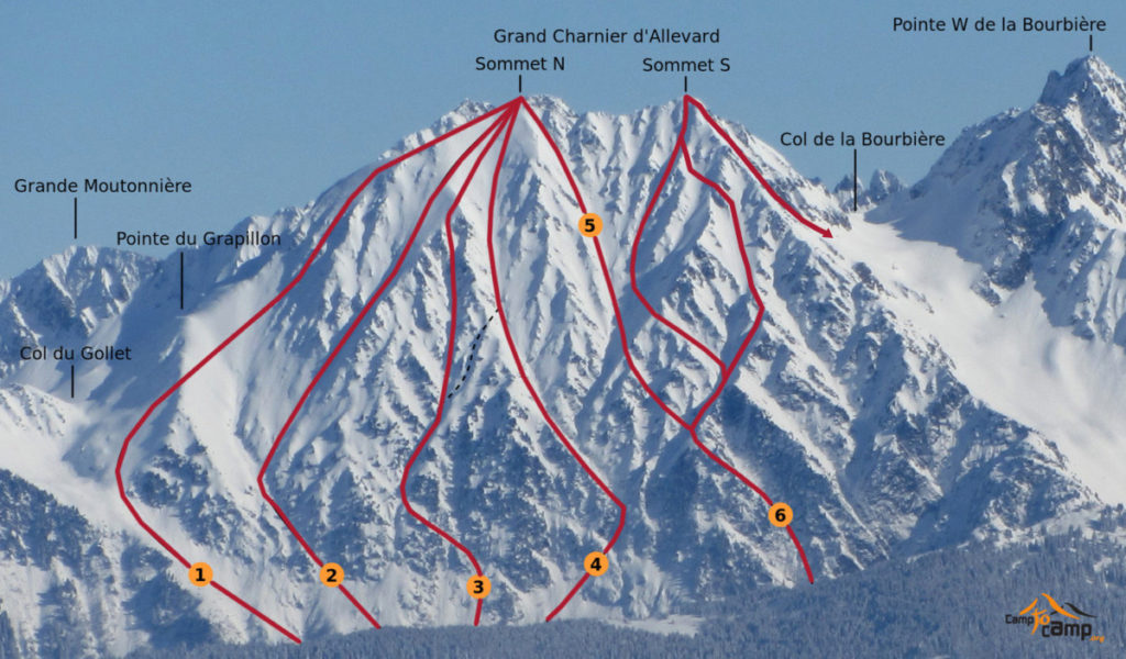 grand-charnier-allevard-ski-topo-face-ouest 2