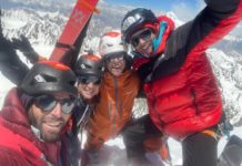 gasherbrum II ski Tiphaine Duperier, Boris Langenstein, Aurélia Lanoe et Guillaume Pierrel