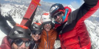 gasherbrum II ski Tiphaine Duperier, Boris Langenstein, Aurélia Lanoe et Guillaume Pierrel